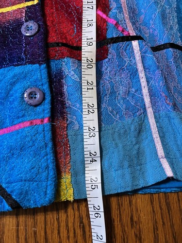 Blazer Velvet Patchwork Large Women’s Foral Hippie Boho Union Studio Works Vtg - Picture 10 of 10