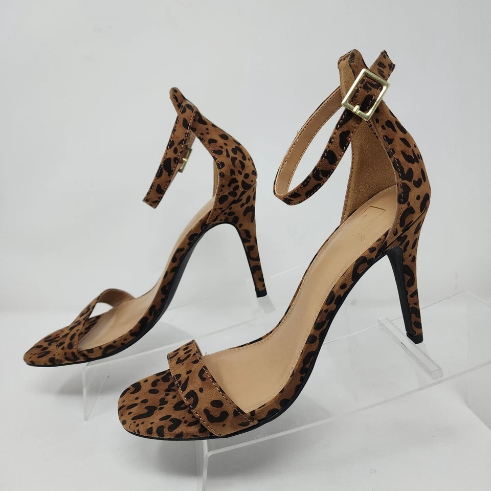 Material Niña Tacones Mujer 6.5 Cheetah Blaire Tobillo Hebilla Bombas Textil Superior Foto 2 de 4