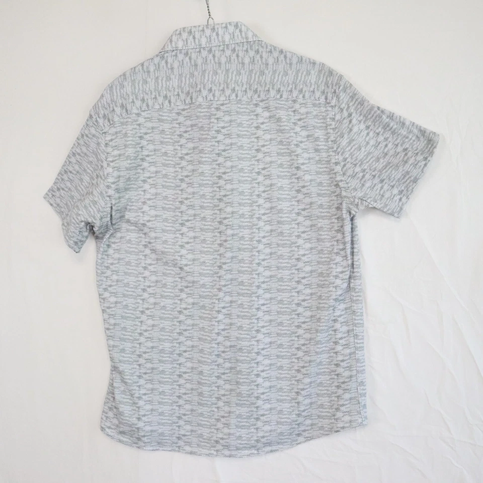 Stone Rose Shirt Mens Medium Casual Button Up Gray Patterned Short Sleeve - Image 2 of 4