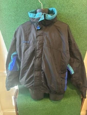 Vintage Columbia Bugaboo Jacket Men XL Black Teal Blue 90s