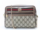 Vintage Gucci Crossbody Shoulder Bag Purse Pvc Gg Brown sherry Authentic