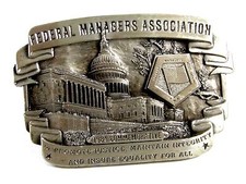 1984 Federal Managers Assoc. Belt Buckle Marked PROOF By Walt Byers 102214