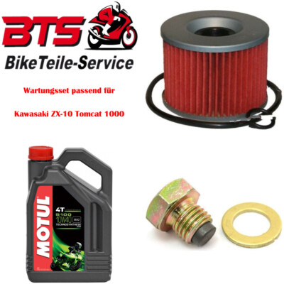 Sparset 4L Öl, Filter, Ablassschraube passend für Kawasaki ZX-10 Tomcat 1000 42