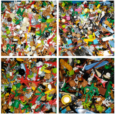 LEGO BULK LOT OF 100 NEW MINIFIGURE ACCESSORIES TOOLS WEAPONS MINIFIG PARTS
