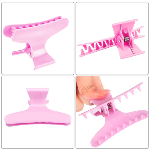 12 Pack Pink Butterfly Hair Clamps Clips Hair Claw Clips Pro Salon Clip for Styl - Picture 3 of 7