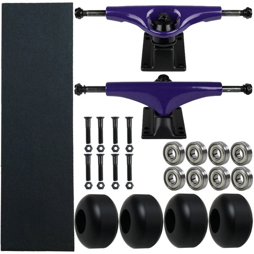 Havok Skateboard Trucks, Wheels, Bearings, Grip, Hardware Truck Package Purple 5 - Foto 3 di 3