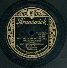 78tk-male vocal-BRUNSWICK 2888-Billy Jones-Ernest Hare-(Who takes care/If you)