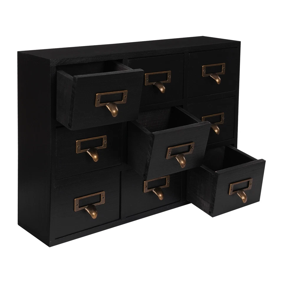 Apothecary Chest & Cabinet, Wooden Medicine Drawer Organizer Box With 9 Drawer - Image 3 of 4