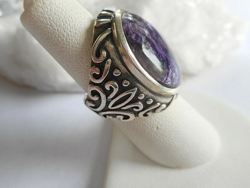 Anillo Charoite Púrpura Plata Esterlina Oxidada Jay King 36154 Foto 4 de 4