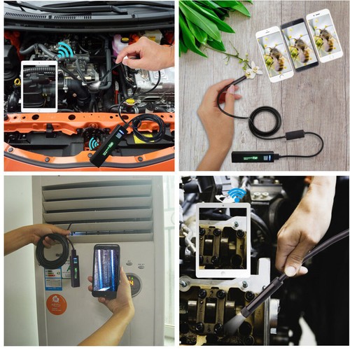 2m LED WiFi Endoscope Borescope 8mm Snake Tube Camera 1200P For Phone Android PC - Bild 3 von 23