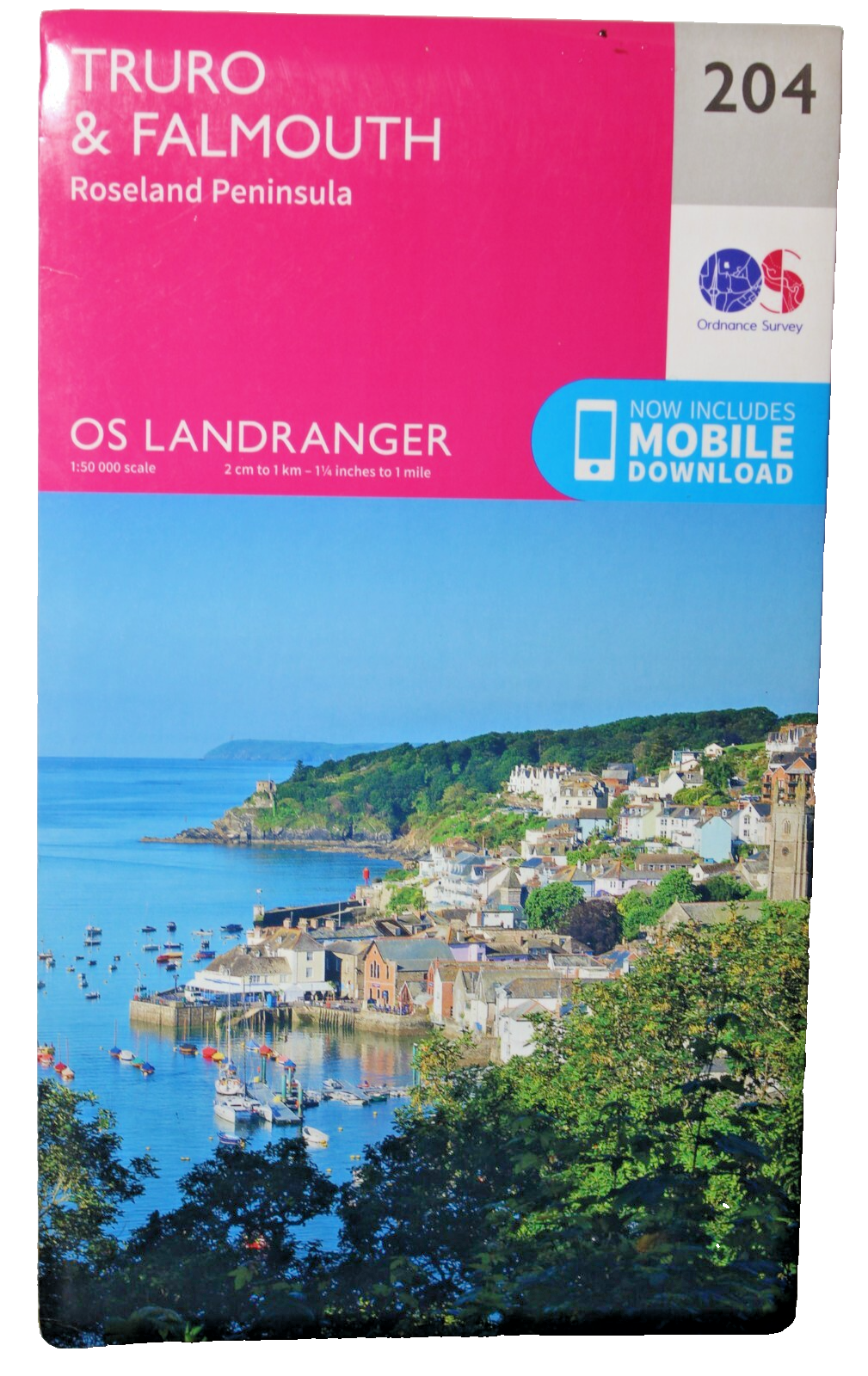 OS  Landranger Map 204 Truro Falmouth & Roseland  With Item In Blue On Cover