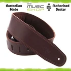 DSL 2.5" GES Padded Suede Leather Guitar Strap, Saddle Brown/Brown - GES25-17-2