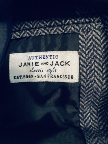 Janie and Jack Navy Herringbone Wool Classic Suit Jacket Size 4 - Picture 9 of 9
