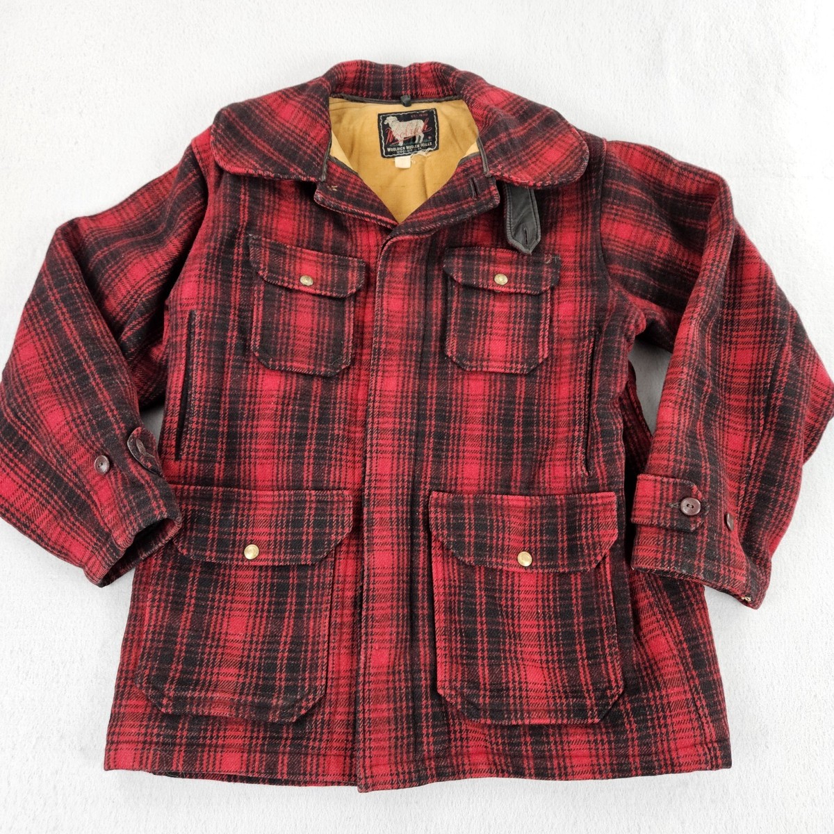 Vintage Woolrich 503 Mens Wool Mackinaw Plaid Hunting Feild Jacket
