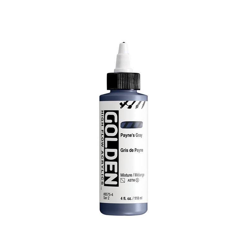 Encre acrylique extra-fine Golden Gris de Payne, pigmentation d'exception
