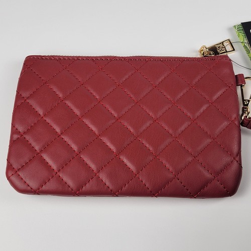 Bolso de Mano Acolchado Diamante - Badgley Mischka - Rojo Ladrillo - Cuero Vegano - Nuevo con Etiquetas - Imagen 2 de 7