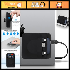 Portable Hard Drive Sleeve for Laptop - 2-Pocket Adhesive Pouch, SSD Organizer,