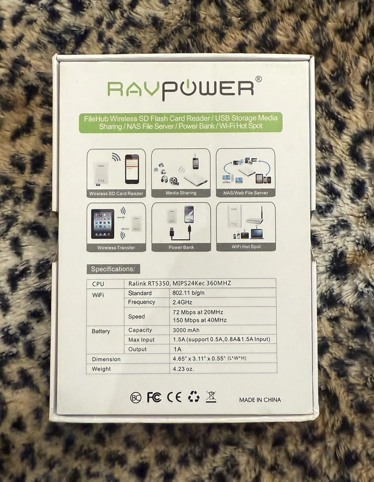 RavPower Wireless SD flash Card Reader RP-WD01 New  - Image 2 of 4