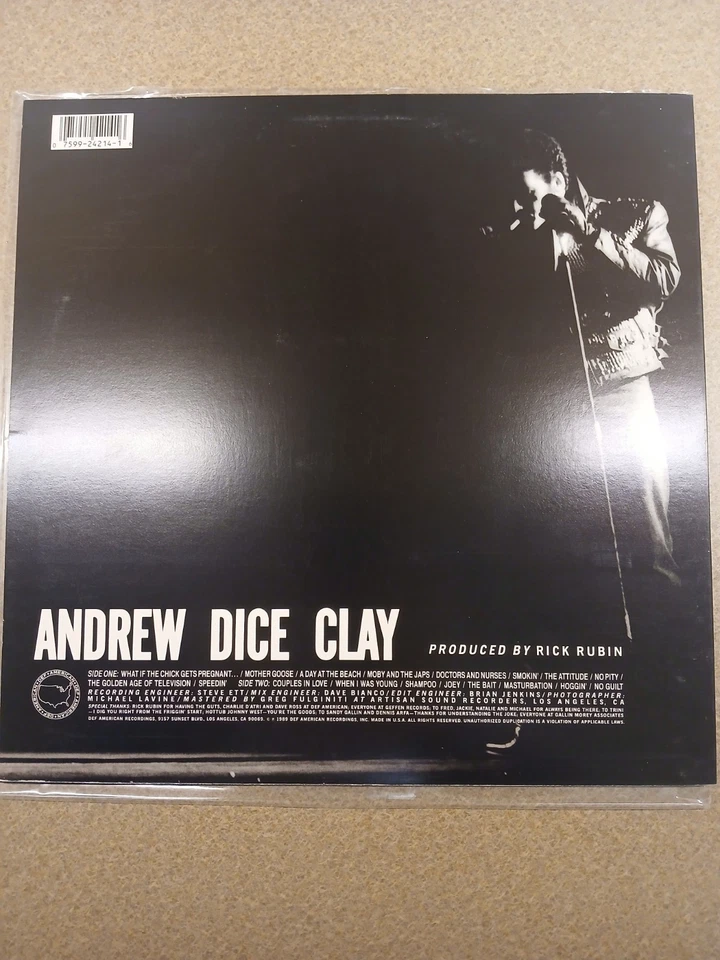 ANDREW DICE CLAY Dice LP 1989 DEF 24214 - EX+ - Imagem 3 de 4