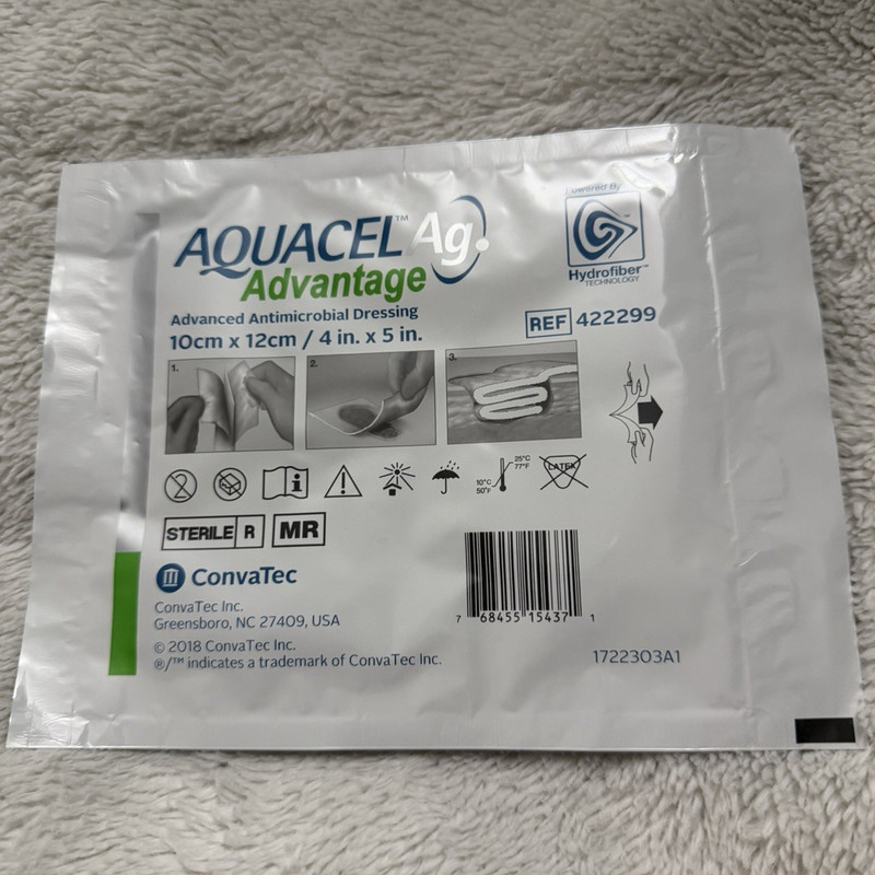ConvaTec AQUACEL Ag Advantage Silver Antimicrobial Hydrofiber Dressing 422299