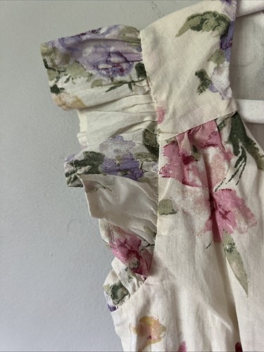 Girls Gap X Love Shack Fancy Floral Flutter Sleeve Smocked Dress Size S - Picture 4 of 7