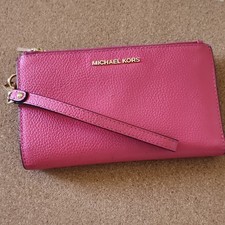 Michael Kors Pink Women's Wristlet Wallet with Card Slots and ID Window