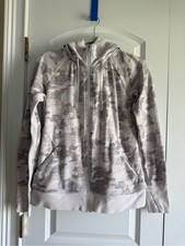 Athleta Women  s Camo Zip Hoodie, Cozy Fleece, Pockets, M, EUC 