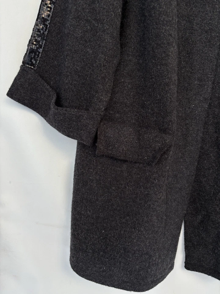 Soft Surroundings Merino Wool Cardigan Duster Jacket Gray Size 1X Sequin Pocket - Image 3 of 4