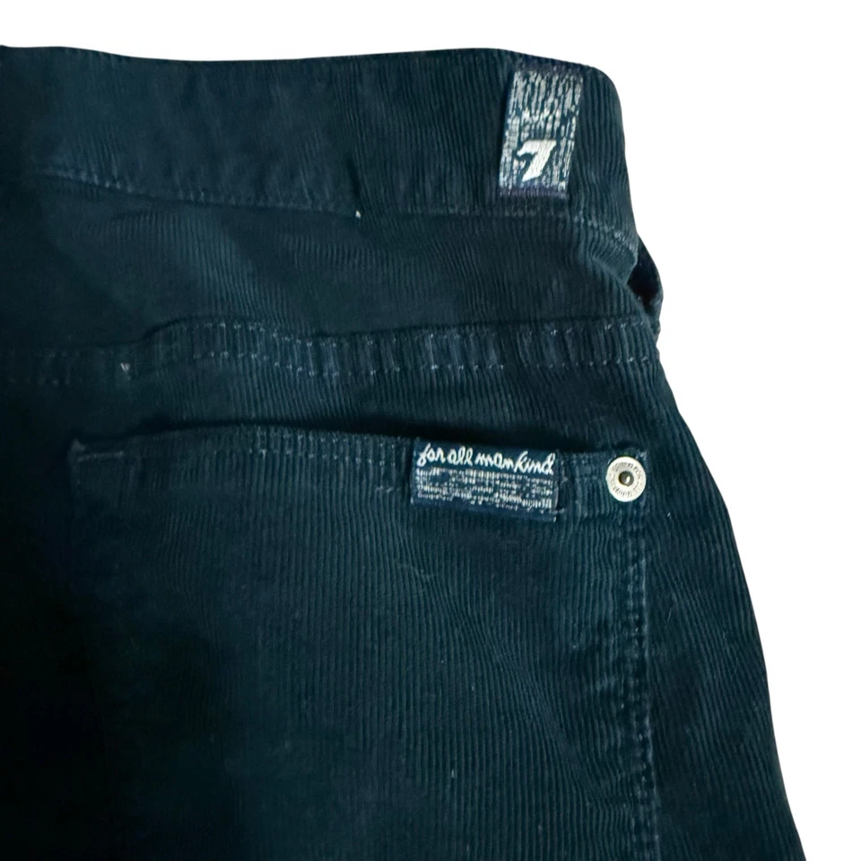 Pantalones de mezclilla para mujer 7 FOR ALL HUMANITY verde pana corte bota tiro bajo talla 26 Foto 4 de 4