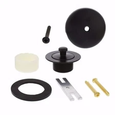 Jones Stephens B51039 One-Hole Lift and Turn Tub Drain Trim Kit, - Black