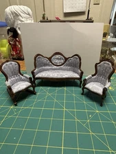 R.O.C. Miniature Victorian Sofa, Armchair & Rocker Set