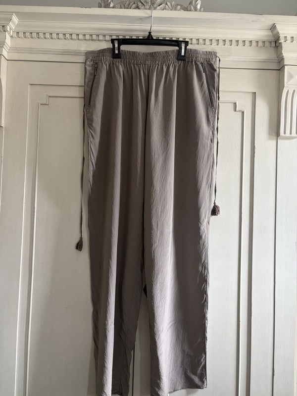 Elie Tahari Womens Silk Elastic Waist  pants  Tan Sz  XL