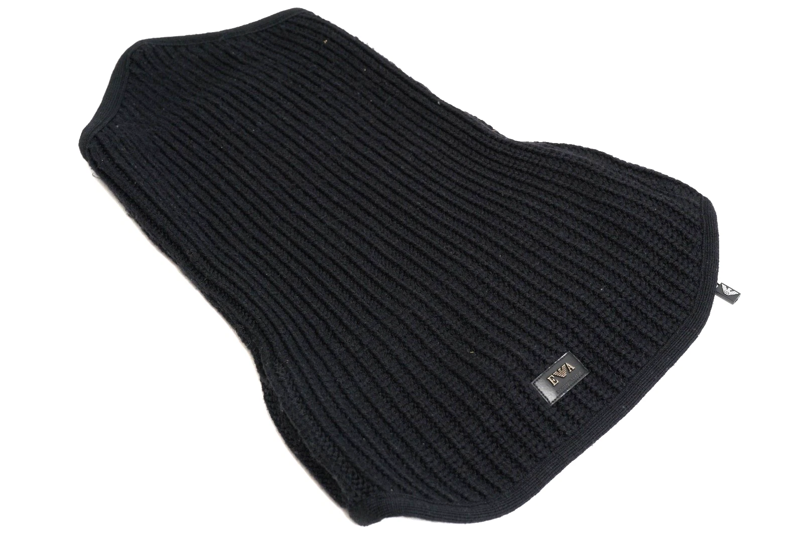 Emporia Armani Black Balaclava Face Mask 100% Virgin Wool Authentic Rare