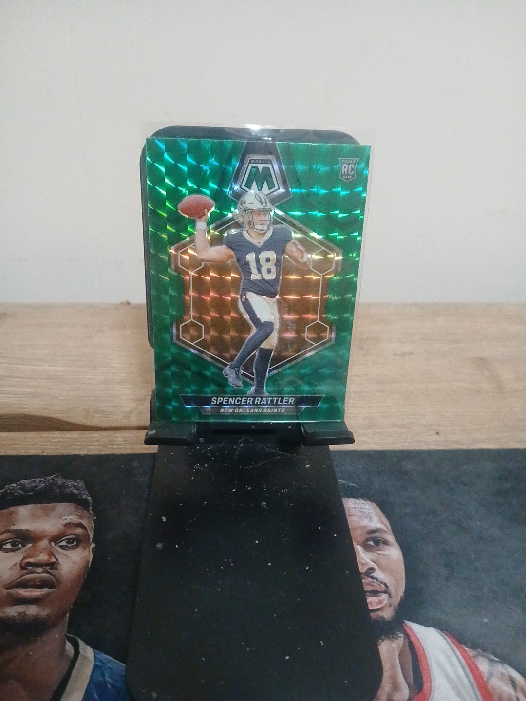 2024 Panini Mosaic Green Spencer Rattler # 393 New Orleans Saints RC