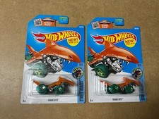 2016 Hot Wheels #208 Street Beasts 8/10 SHARK BITE Orange w/Green Wheels Green