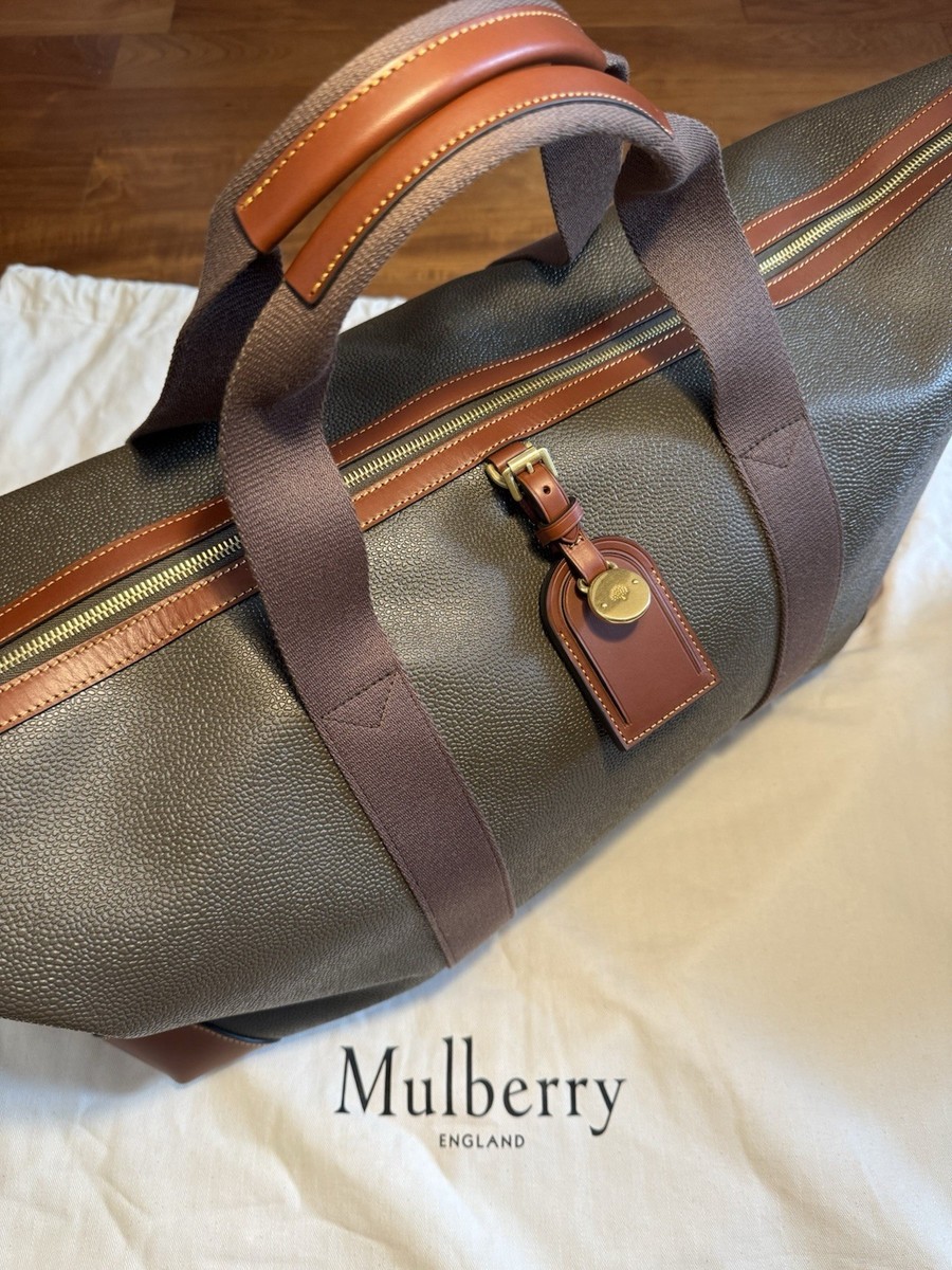 MULBERRY Heritage Medium Clipper Mole Cognac Bio Veg Scotchgrain