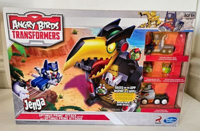 Angry Birds Transformers Jenga Optimus Prime Attack Game Galvatron New