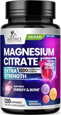 Magnesium Citrate Supplement 1000 mg for Best Absorption, Supports Bone, Heart