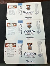 3 VINTAGE Viceroy Filter Tip Cigarette Packaging Labels NEVER USED! New/OLD