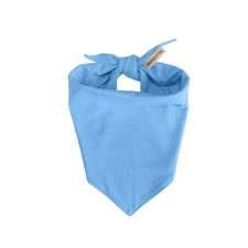 Premium Solid Blue Cotton Dog Bandana Luxury Soft Adjustable Triangle Scarf