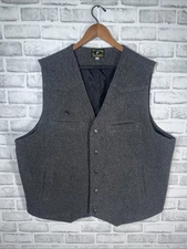 Wyoming Traders Wool Cowboy Ranch Wear Gray Vest Mens XXL