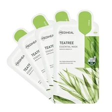 Mediheal Official Best Korean Sheet Mask - Tea Tree Essential Face Mask 4 Sheets