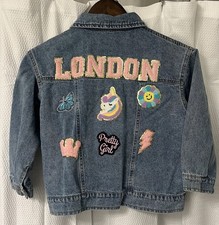 Vintage Denim Jacket Trucker 80s 90s LONDON Personalized Name