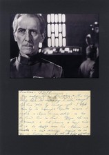 STAR WARS ACTOR Peter Cushing autograph letter with doodle & mounted