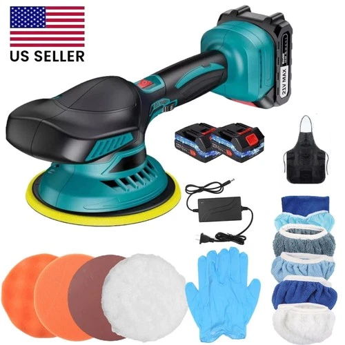 Dual Action Car Polisher Buffer Machine Cordless 6" Sander Polishing Kit Battery - product listing photo