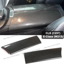 For Mercedes CLS 220d 300 350 400 Carbon FiberConsole Armrest Box Lid Panel Trim