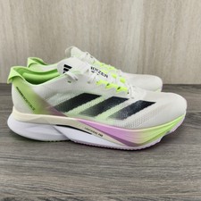 Adidas Adizero Boston 12 Size 8 Womens White Black Green Spark Running Shoes