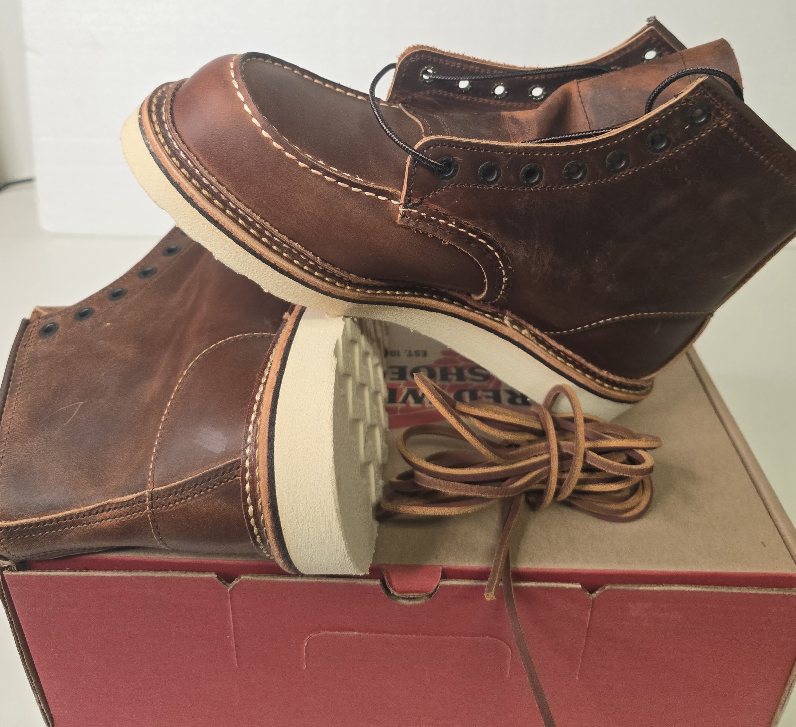 [1907]Red Wing Heritage Moc Toe Copper Rough & Tough Boots Men's Size 8 D