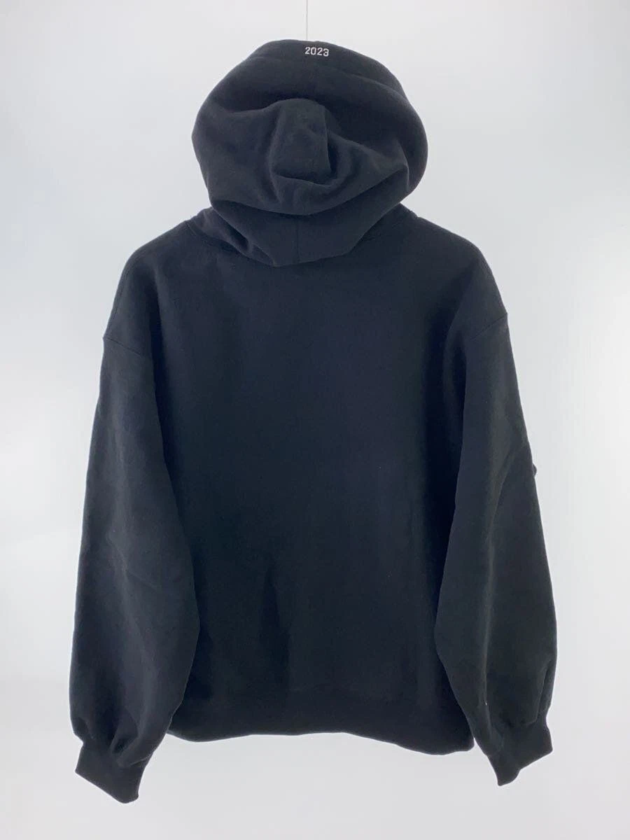 Supreme Felpa con Cappuccio 23fw Box L Cotone Nero Tinta Unita Supptl006 Usata