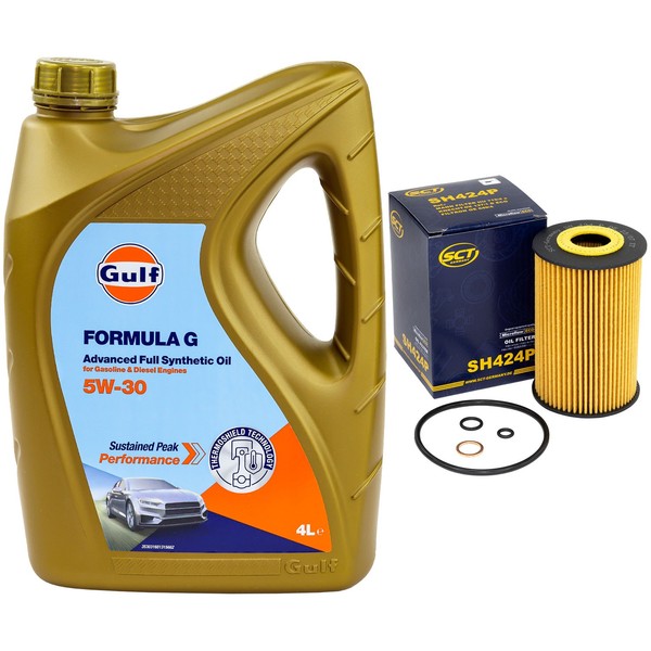 MotoröL Set Gulf Formula G 5W-30 4 Liter + ÖLfilter FüR BMW 3Er 316I 318I E30-image